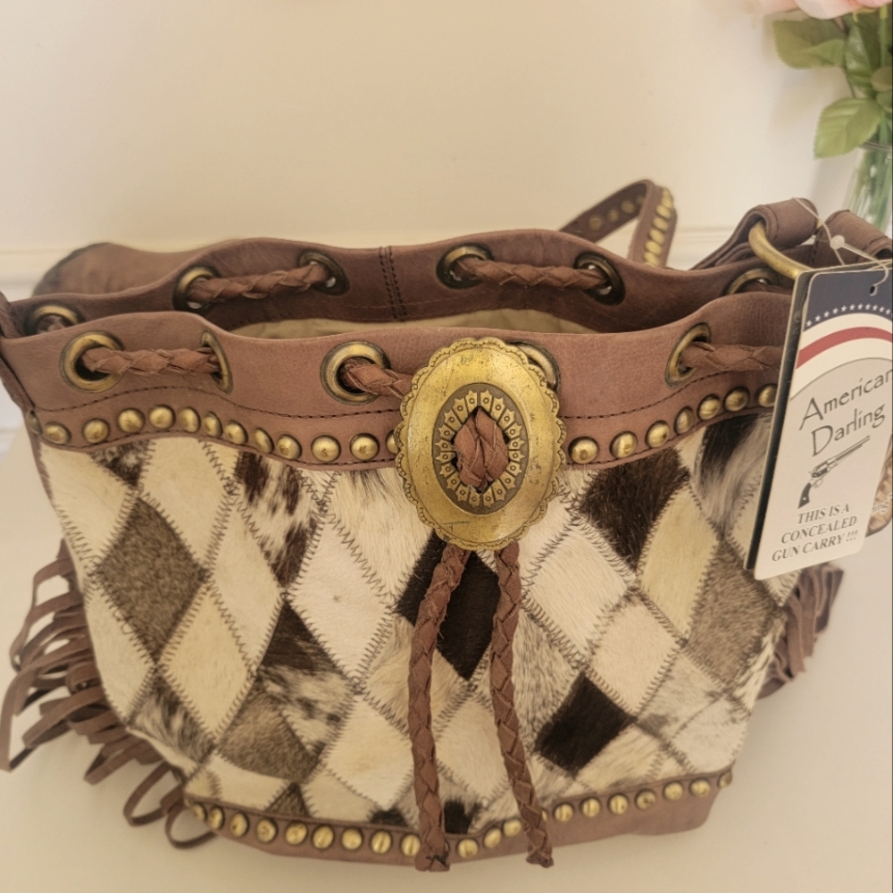 American Darling Brown and Cream Shoulder Bag